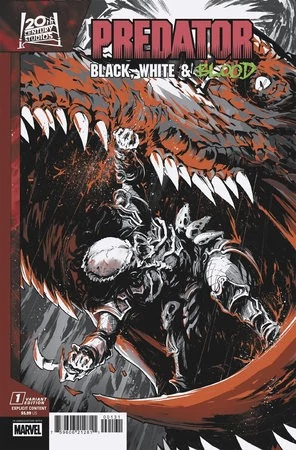 PREDATOR: BLACK, WHITE & BLOOD #1 PAOLO VILLANELLI VARIANT